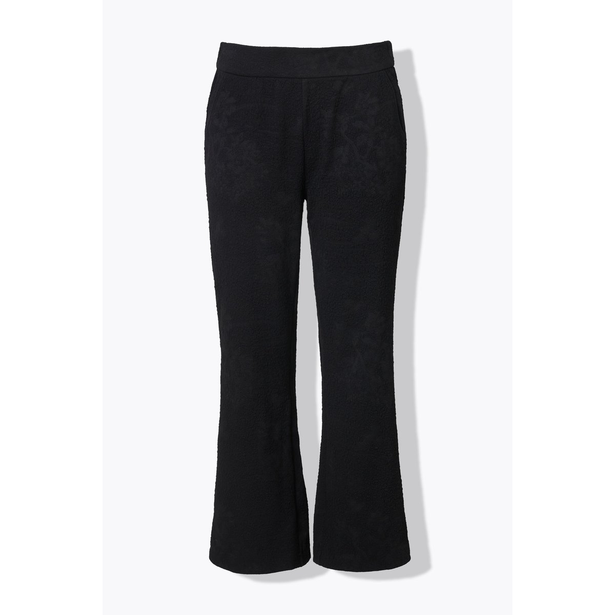 Pantalon en jersey jacquard noir, ULLA POPKEN