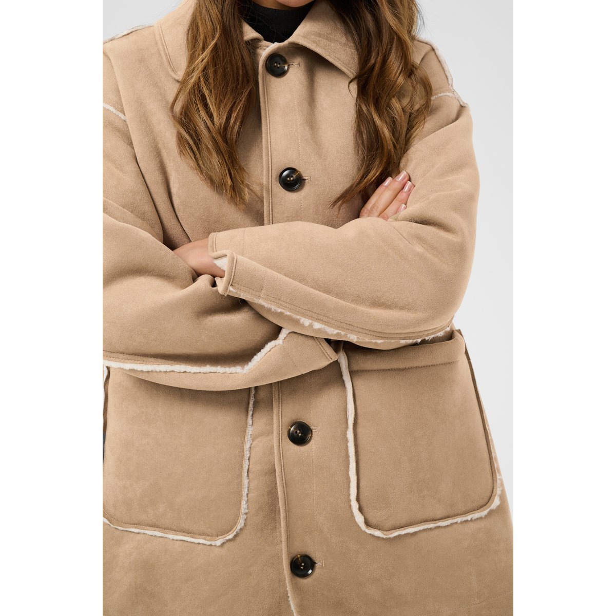 Veste blanc beige whisper white/desert taupe, KAFFE