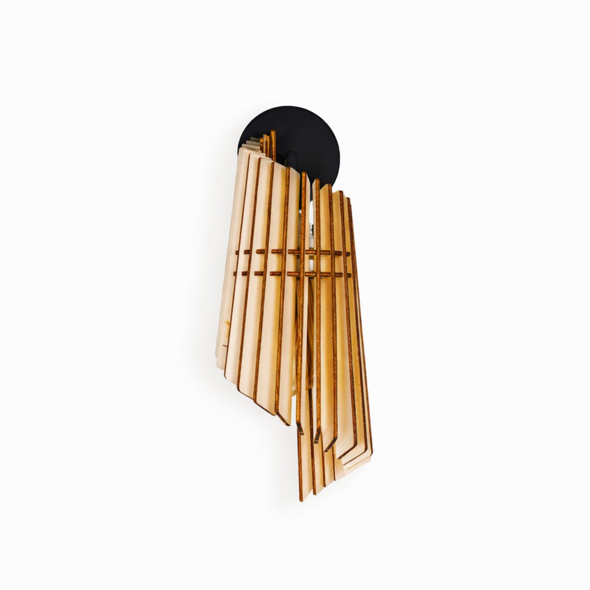Applique en bois de peuplier PERLE bois clair - support noir, ATELIER LOUPIOTE