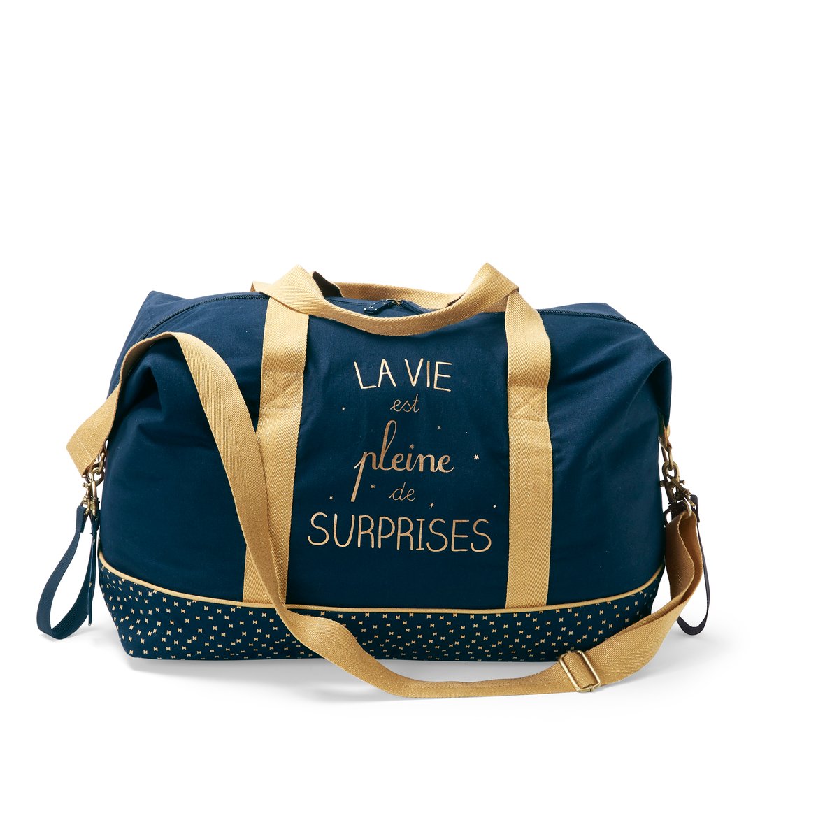 Sac à langer week-end La vie est pleine de surprises marine grisé, VERTBAUDET