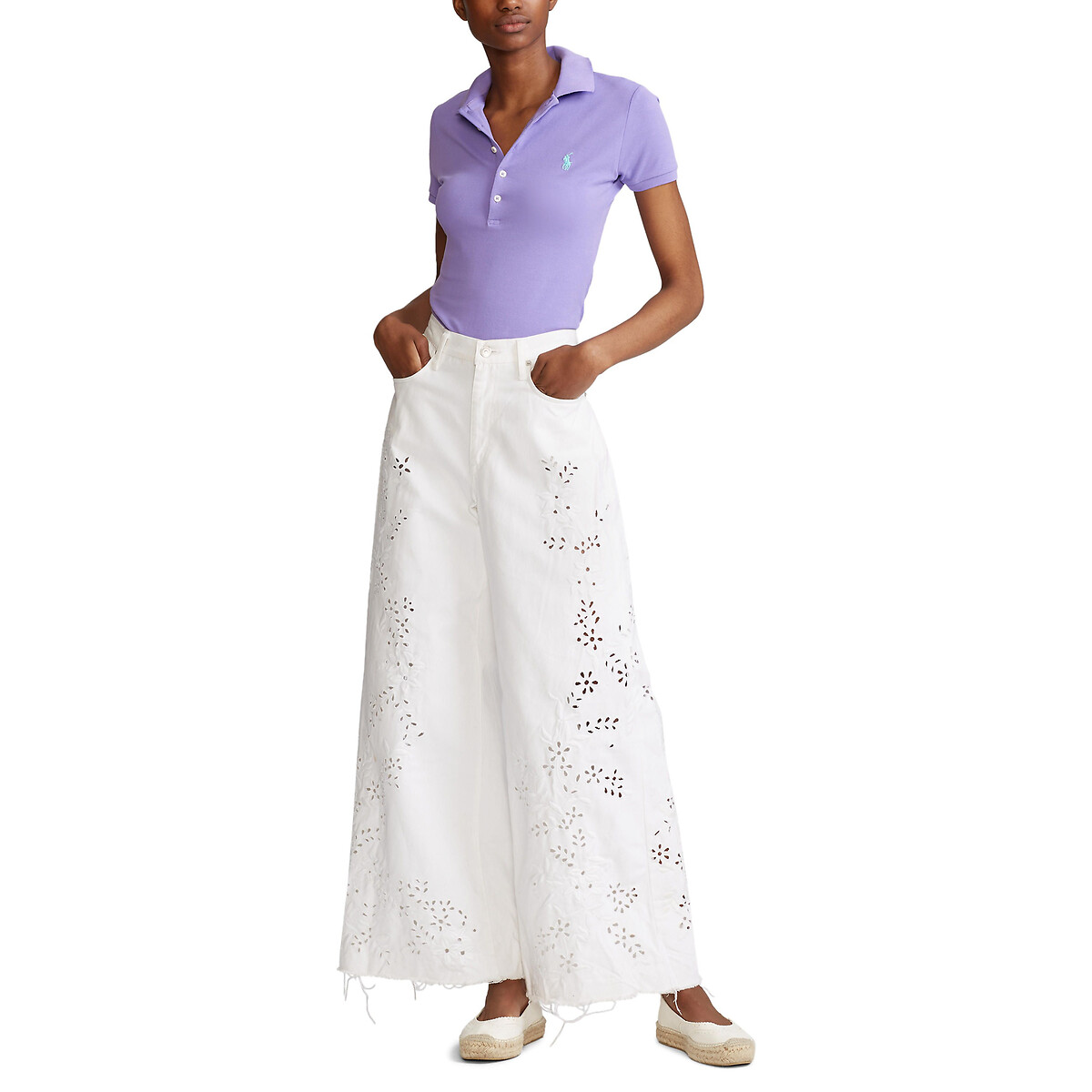 Polo manches courtes coton stretch mauve, POLO RALPH LAUREN