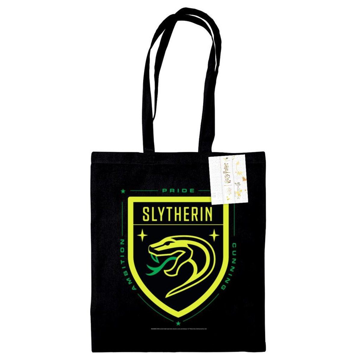 Tote bag motif/style Serpentard FAN FLYER noir / jaune / vert, HARRY POTTER