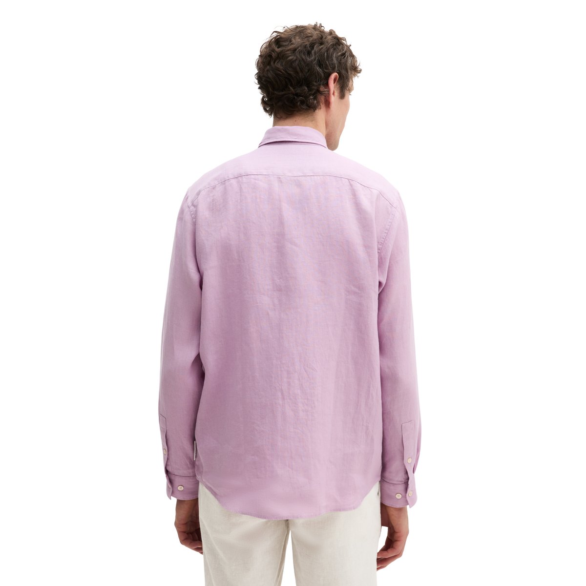 Chemise à col Kent regular en pur lin violett, MARC O'POLO