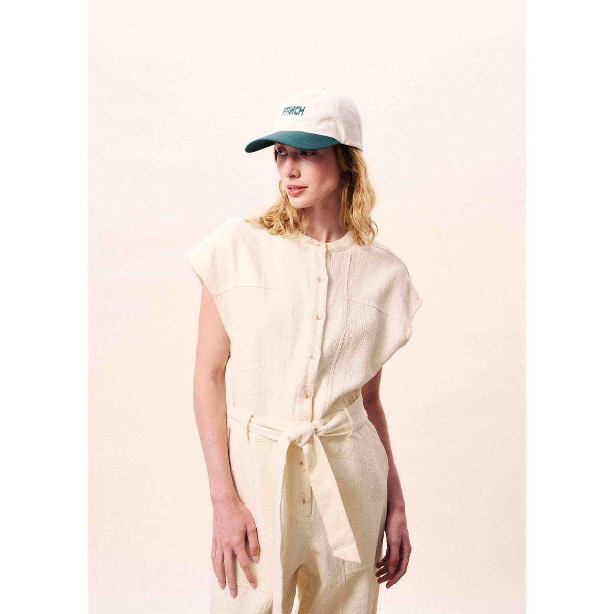 Combi-pantalon en coton CELESTIA beige crème, FRNCH