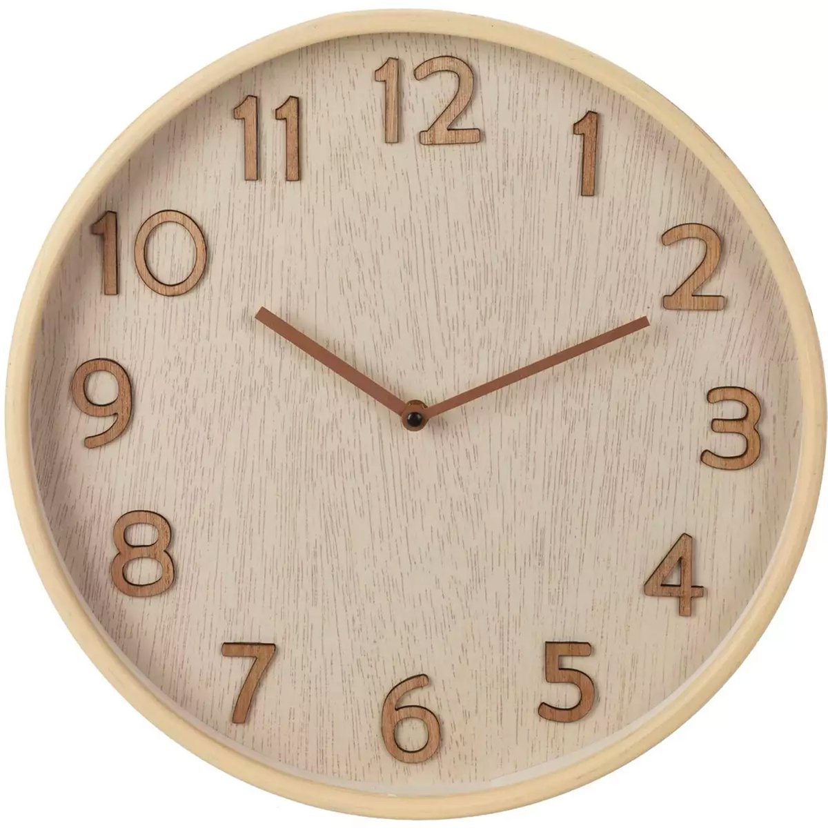 Horloge murale en résine aspect bois 38x38x5cm bois, WADIGA