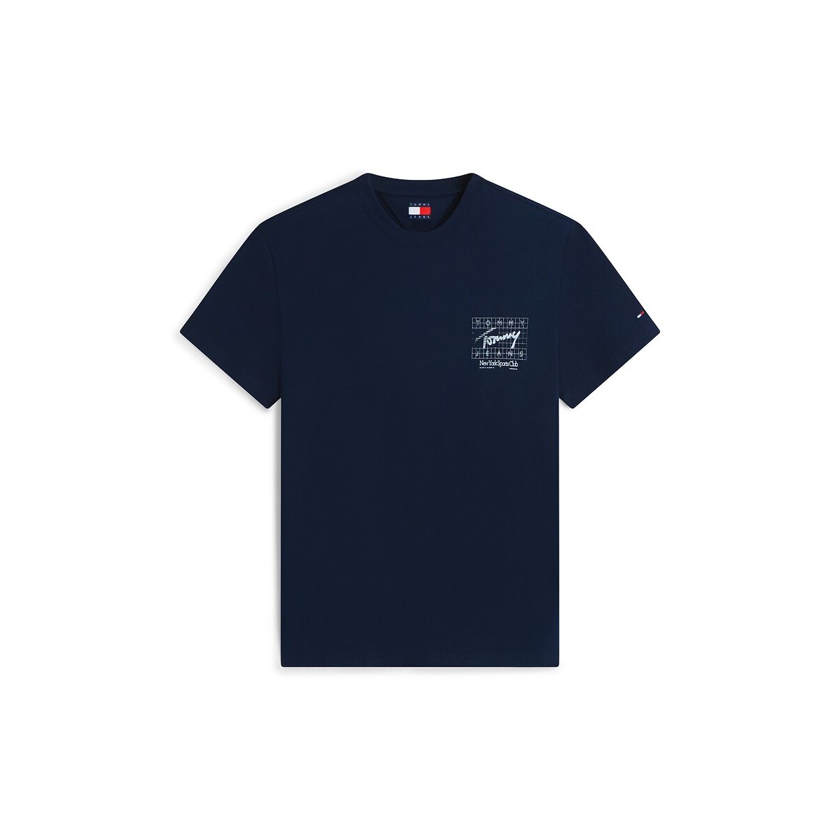 Flag Logo Short Sleeve T-Shirt navy blue, TOMMY JEANS