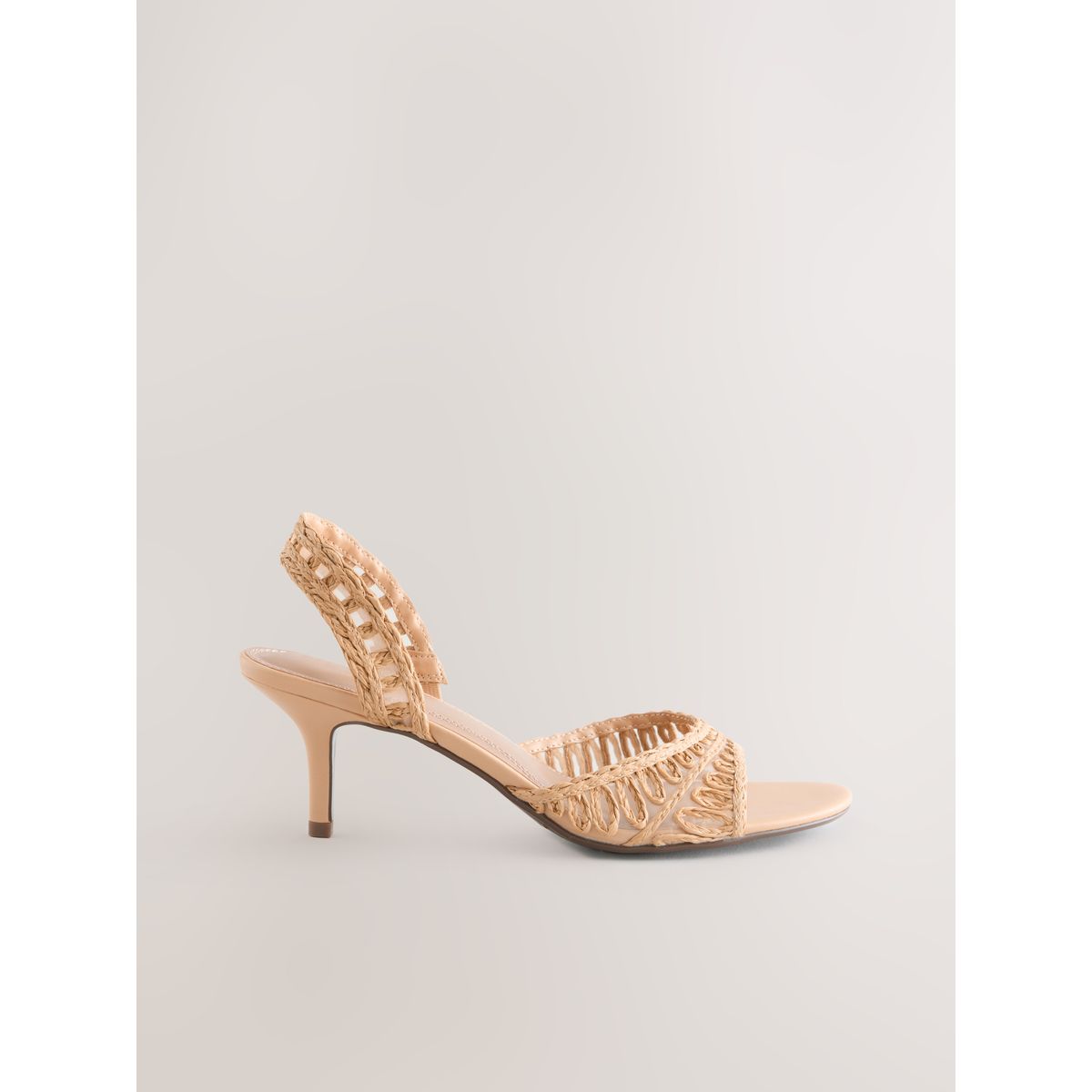 Sandales à talons et bouts ouverts en raphia naturel, NEXT