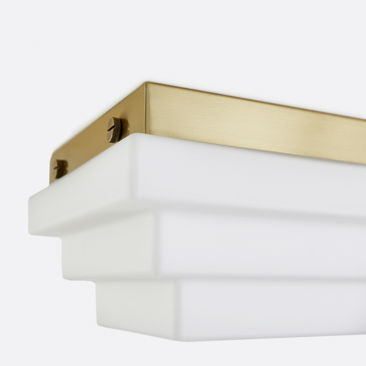 Decar Ceiling Or Wall Light in Opaline Glass, Width 27.5cm white/brass, LA REDOUTE INTERIEURS