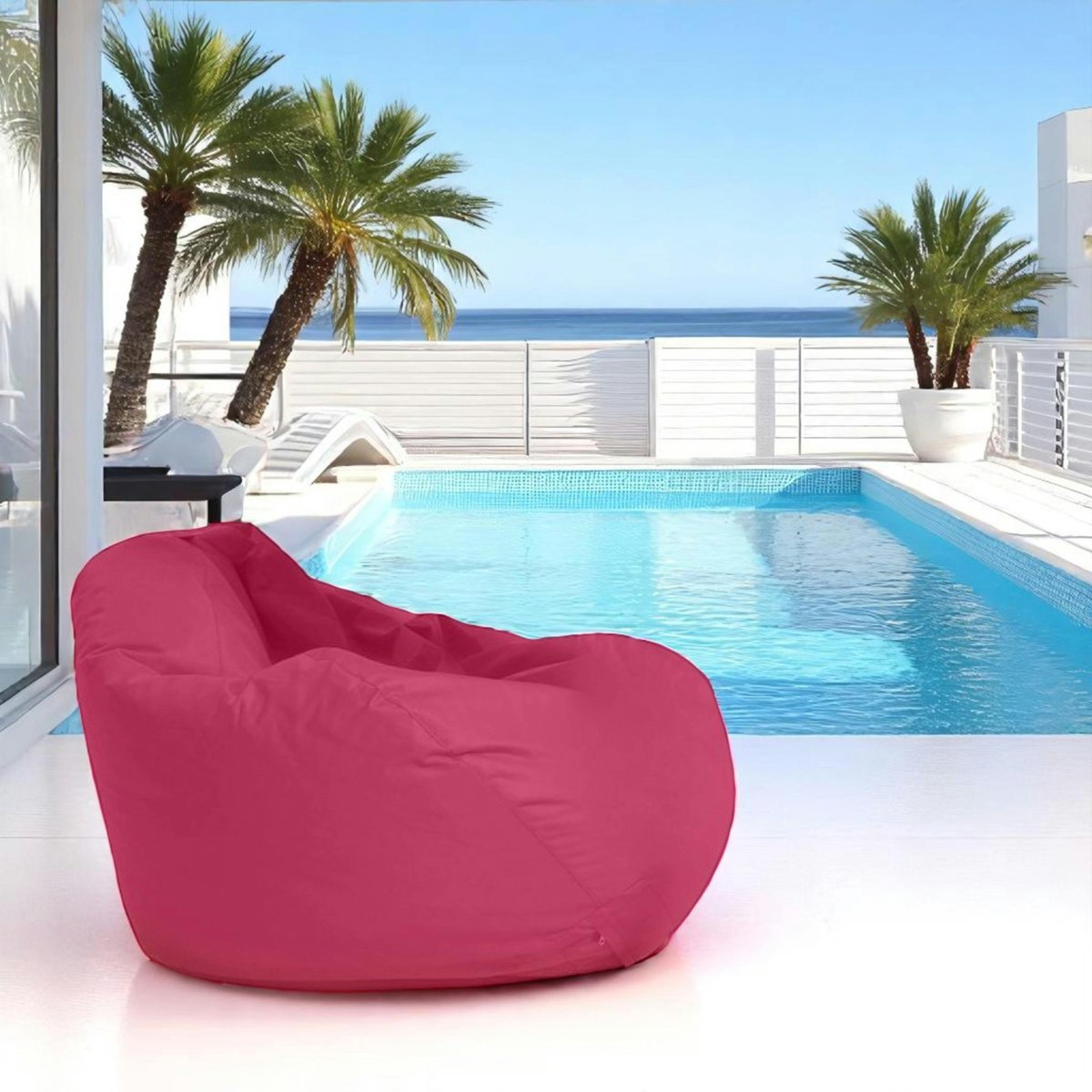 Pouf poire d'extérieur géant imperméable ARTA rose, PIER IMPORT