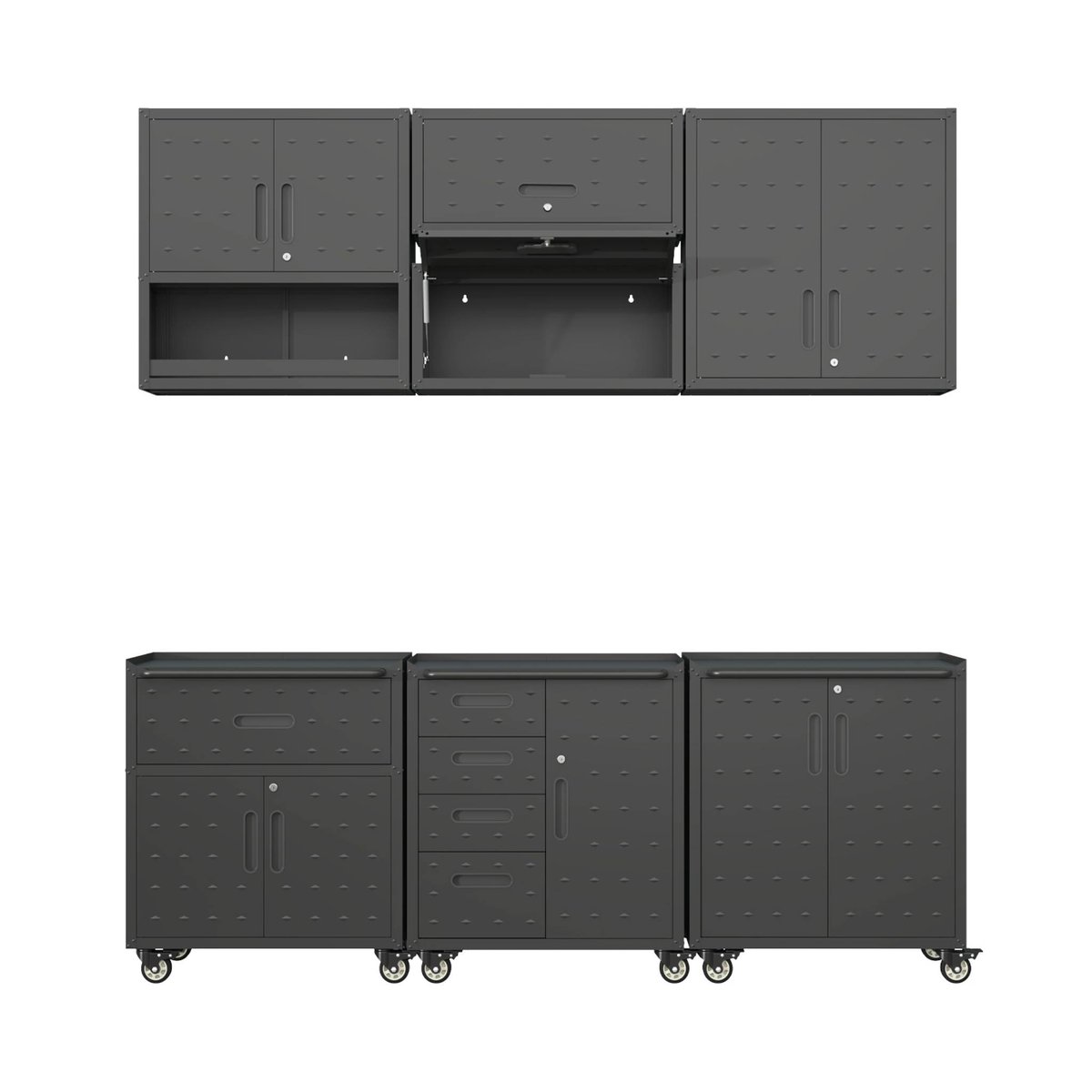 Meubles de rangement pour garage 6 modules acier BOBBY noir, SWEEEK