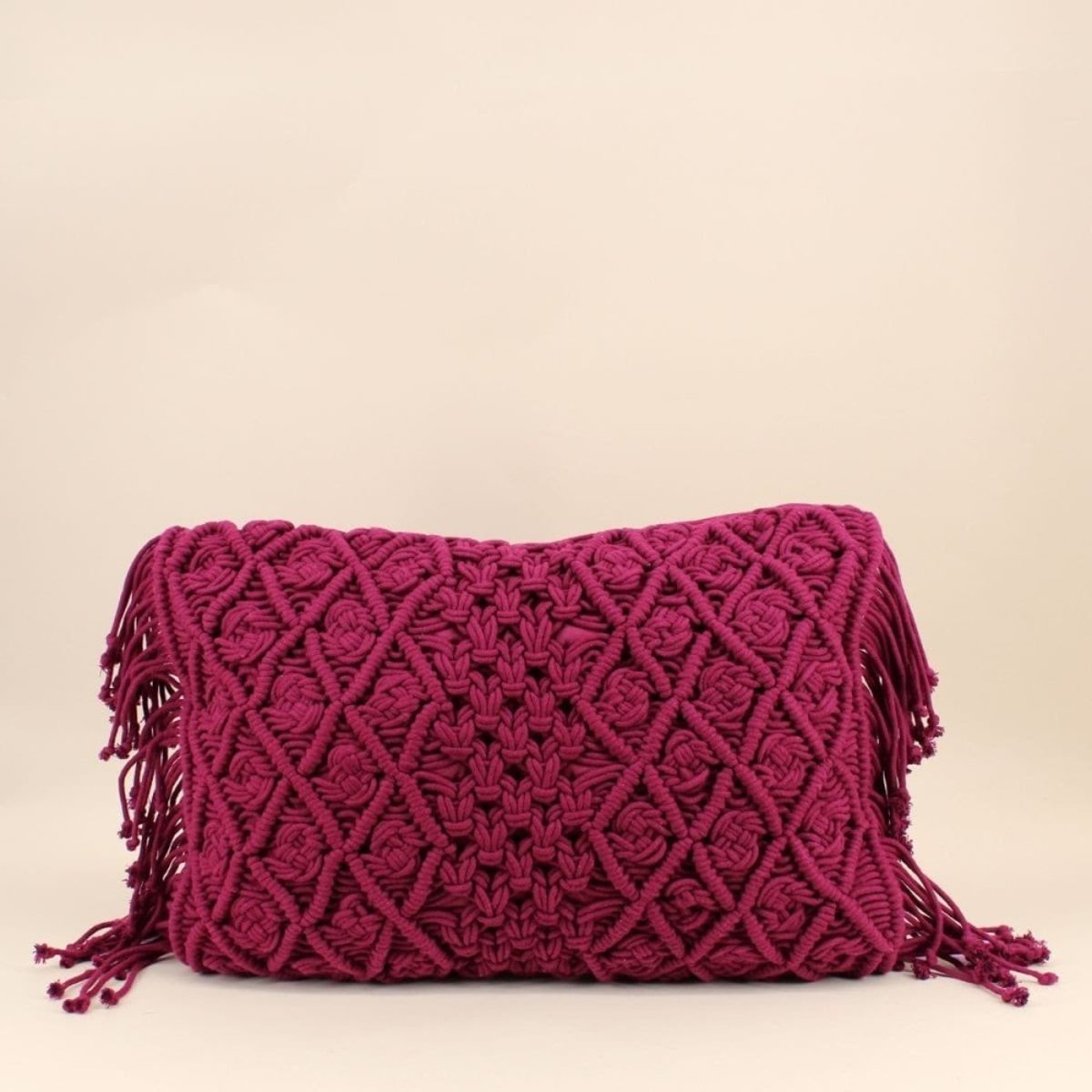 Coussin brodé avec franges 40x60cm bordeau, ORNAMI