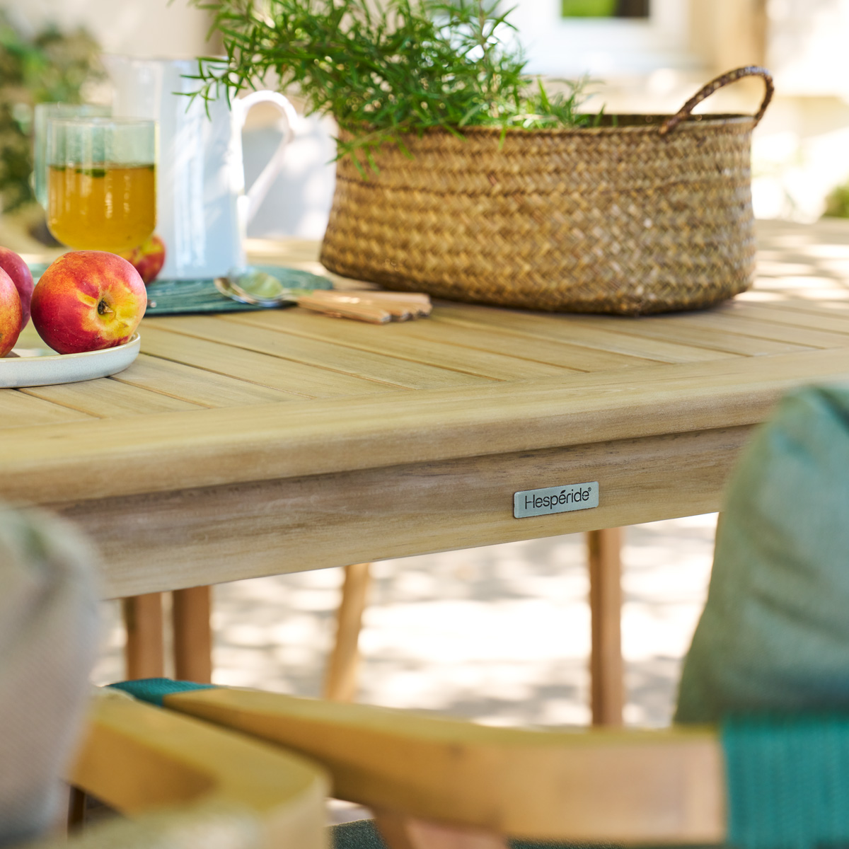 Table de jardin 8 places en acacia DEONA beige, HESPERIDE