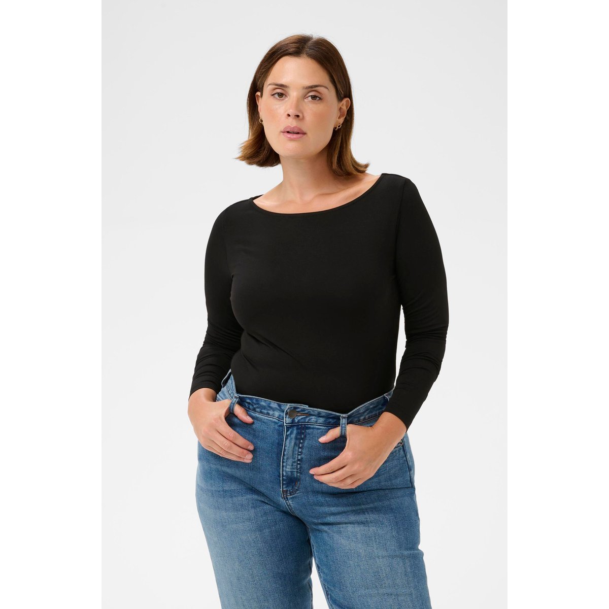 T-shirt à manches courtes noir black deep, KAFFE CURVE