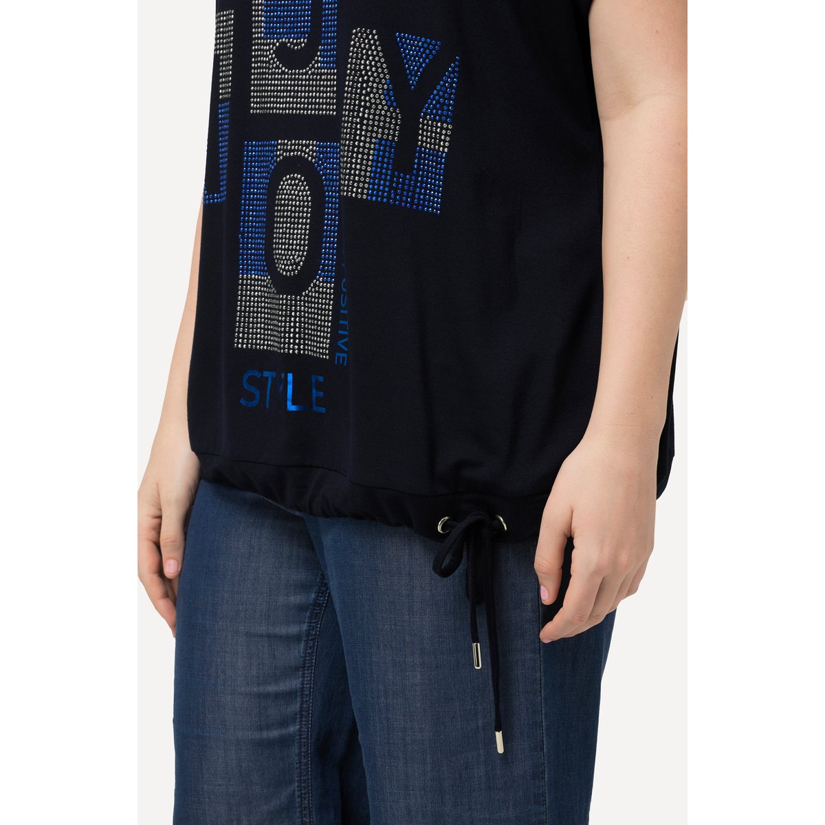 T-shirt oversize à col rond et marine, ULLA POPKEN