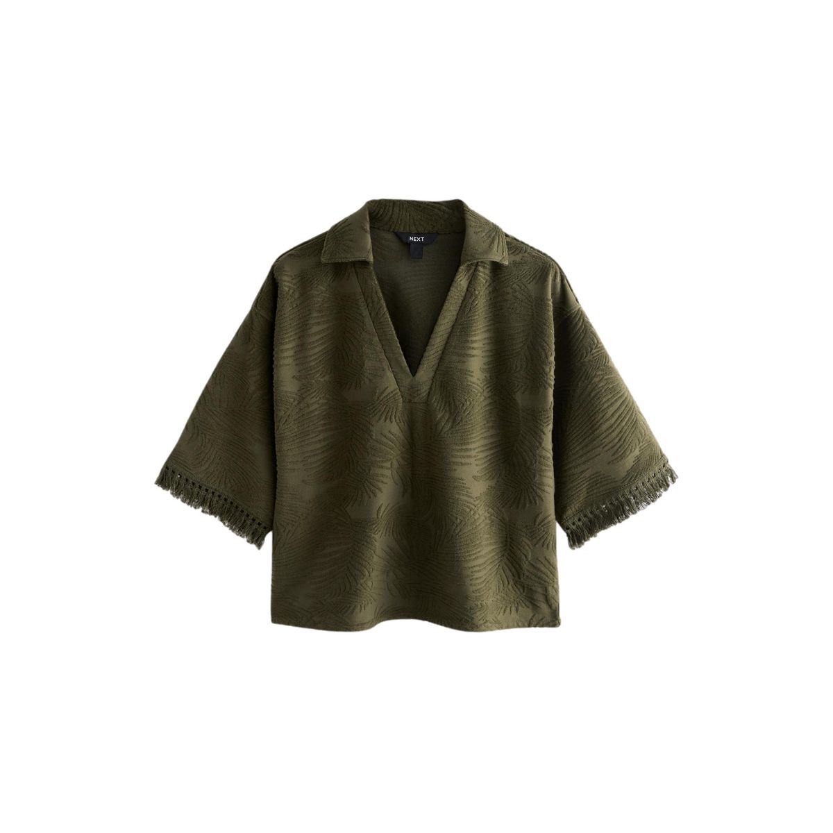 Chemise d’été à manches courtes en éponge vert olive, NEXT