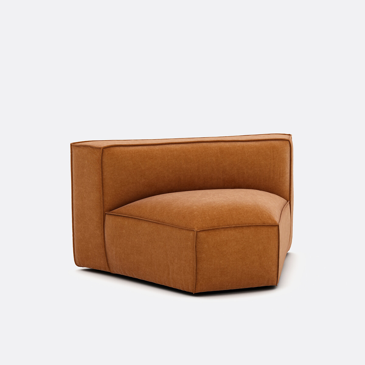Elément d'angle ouvert pour canapé modulable, en velours texturé, SEVEN ocre, LA REDOUTE INTERIEURS