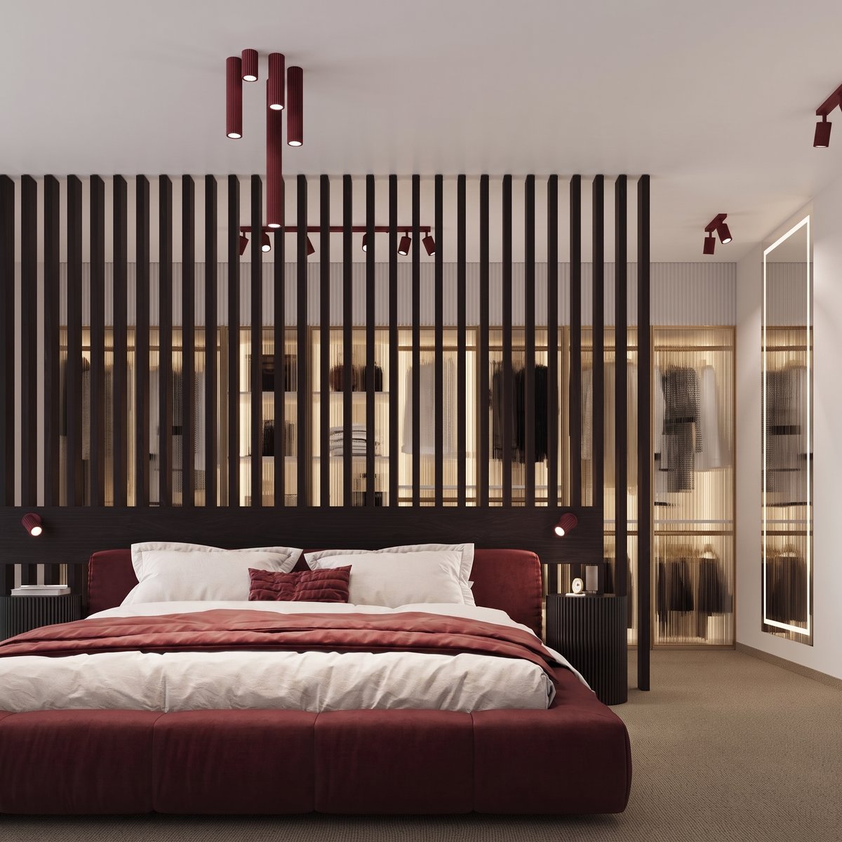 Plafonnier Aluminium Bordeaux GU10 1 KARBON bordeaux, EDEN