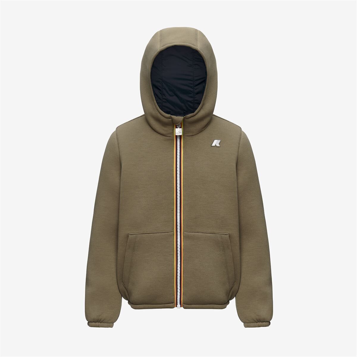 Veste à capuche zippée Jack Spacer kaki/bleu marine, K-WAY