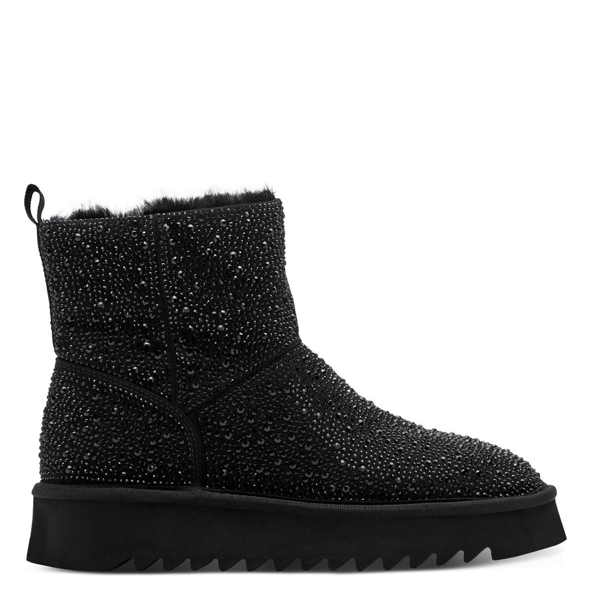 Bottine fourée noir brillant, TAMARIS