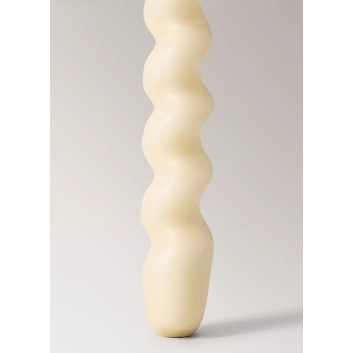 Bougies décoratives moyennes avec motif en spirale blanc cassé, MANGO HOME