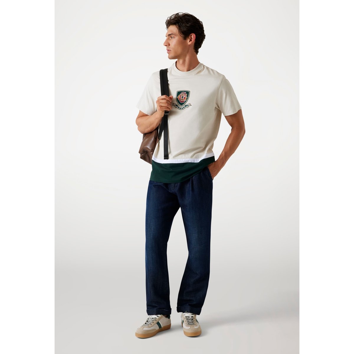 T-Shirt Color-Block vert multi, GUESS