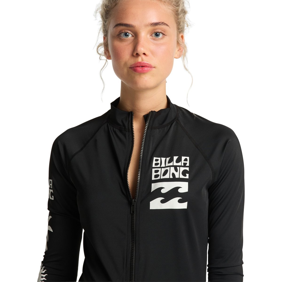 T-shirt de surf à manches longues avec fermeture éclair frontale SURF CAPSULE noir black, BILLABONG