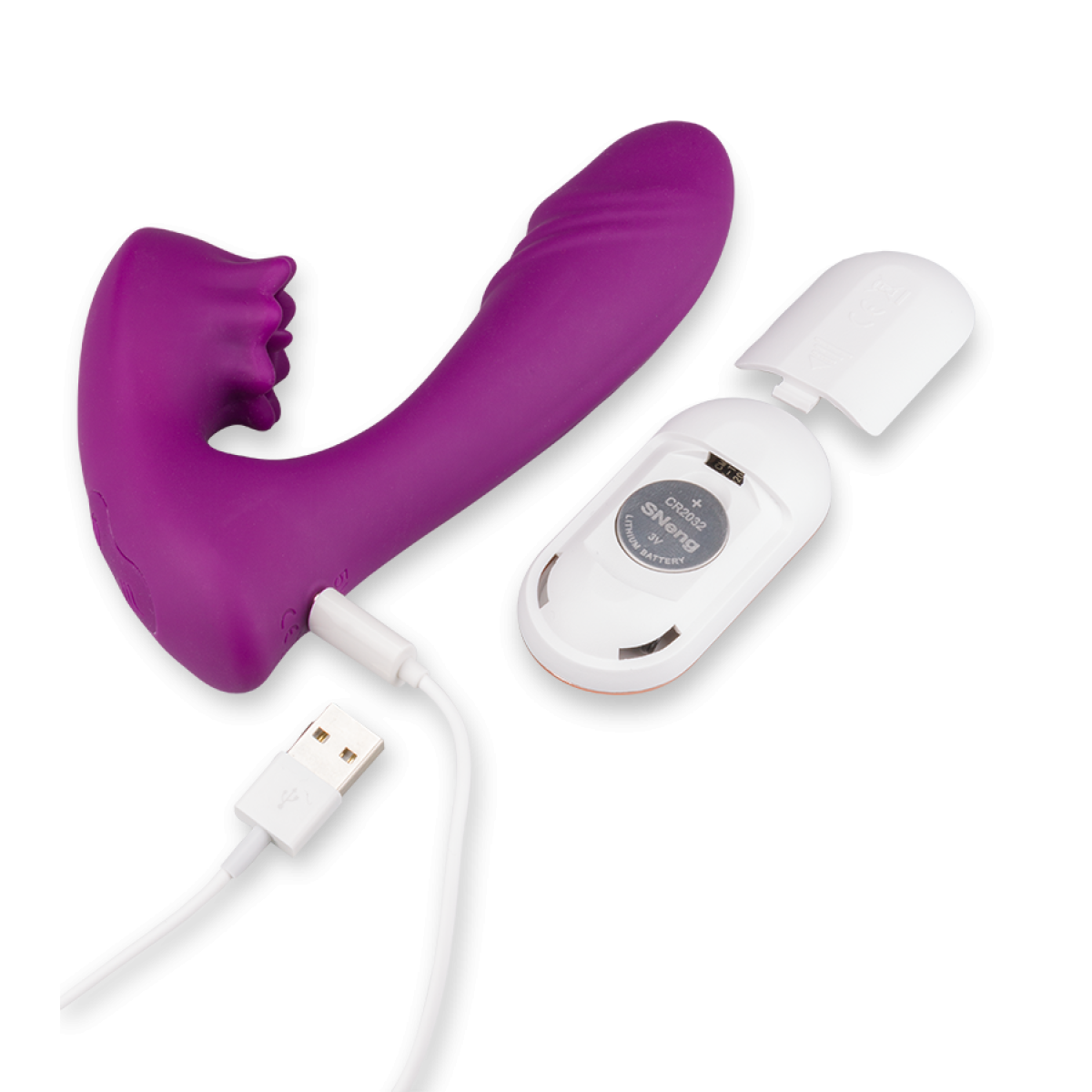 Stimulateur clitoridien percuteur et vibro télécommandé Lila violet, LOVE AND VIBES