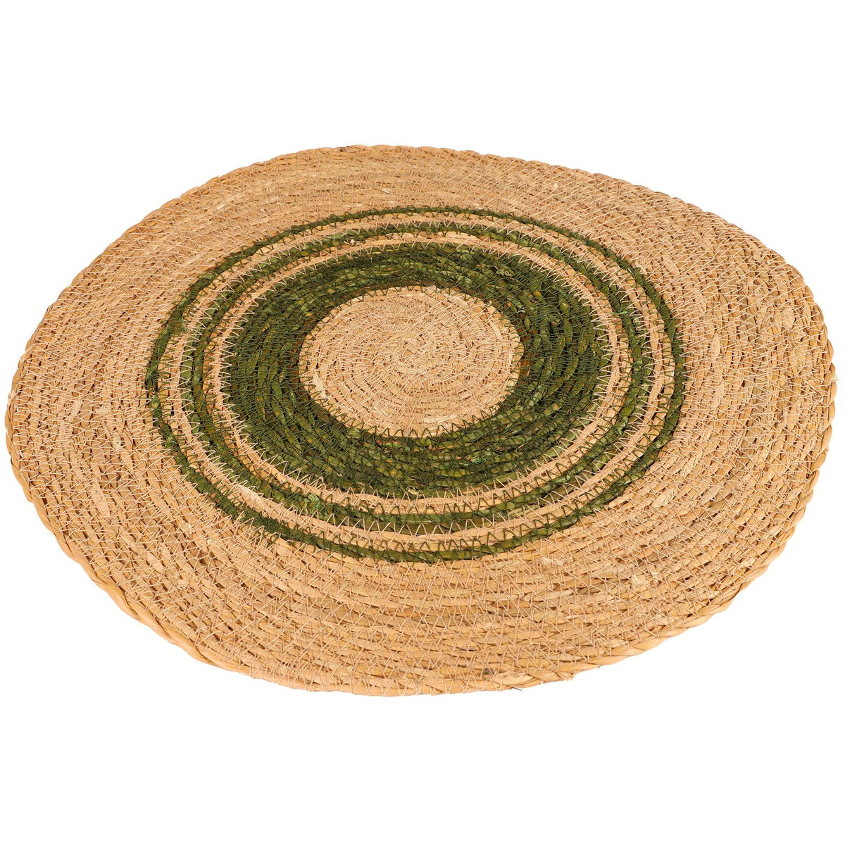 Set de table rond en jute beige et vert 37cm vert, WADIGA