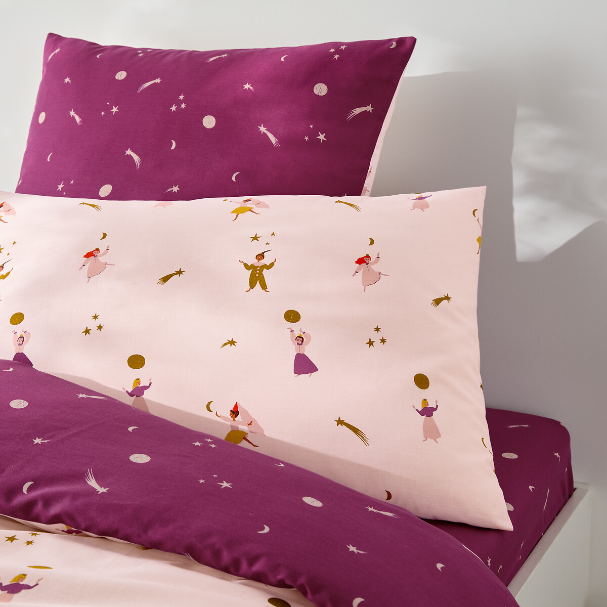 Starry Princess 30% Recycled Cotton Child’s Pillowcase pink, LA REDOUTE INTERIEURS