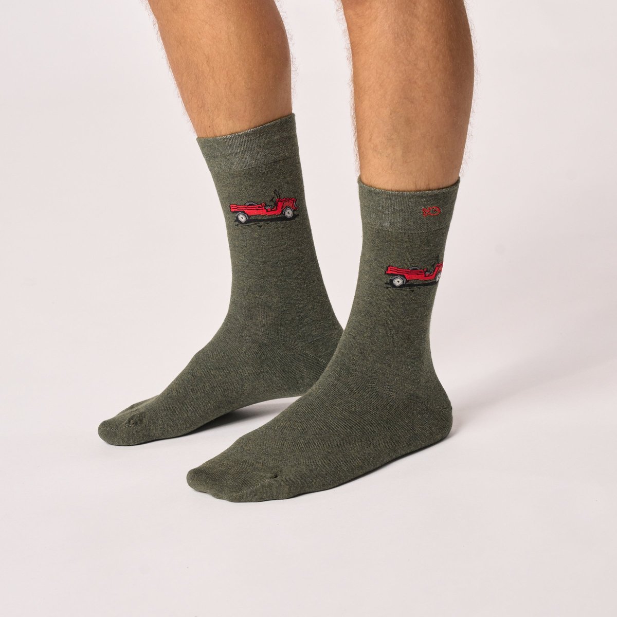 Chaussettes en coton peigné A MOTIFS kaki, BILLYBELT