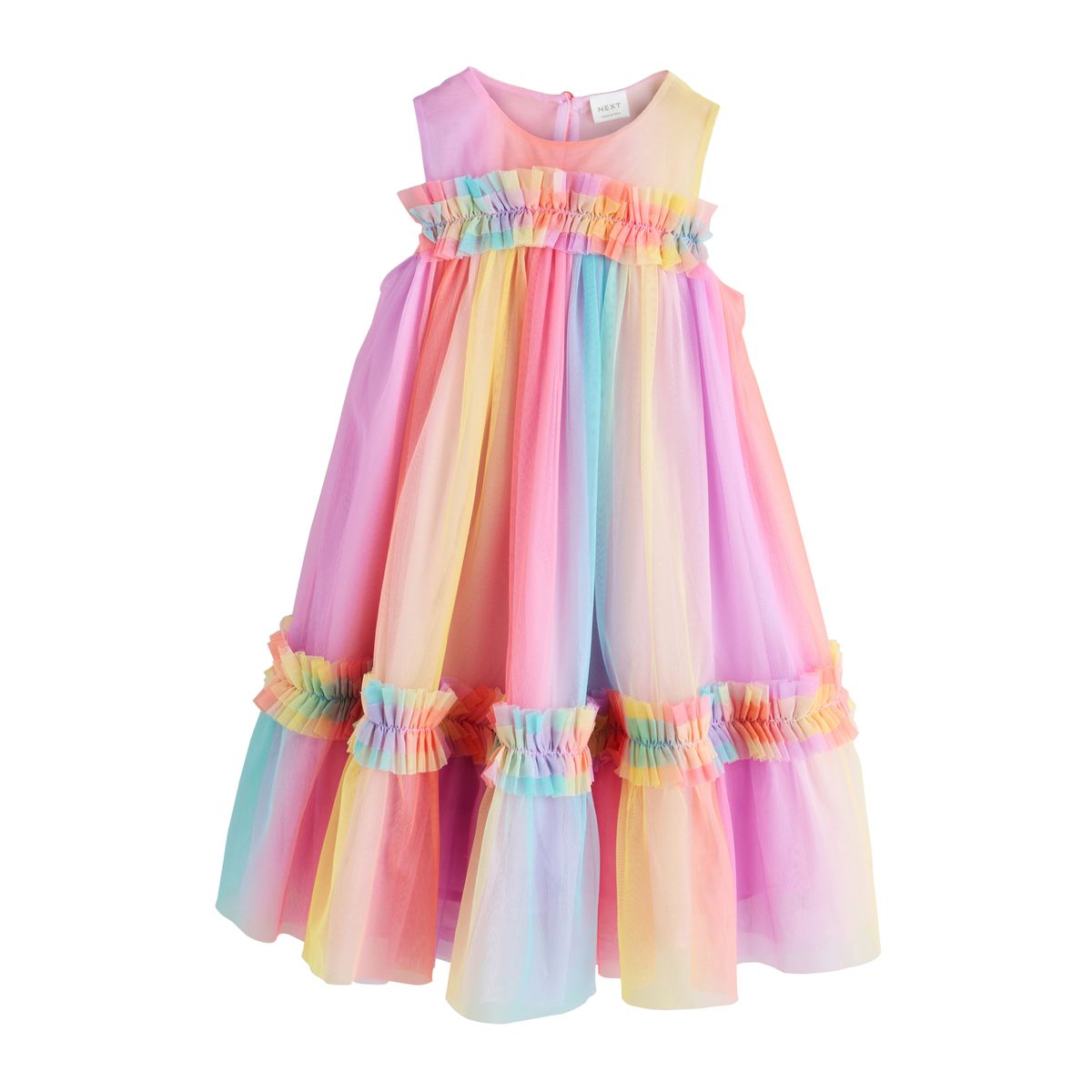 Robe de soirée sans manches en mesh à volants arc-en-ciel, NEXT