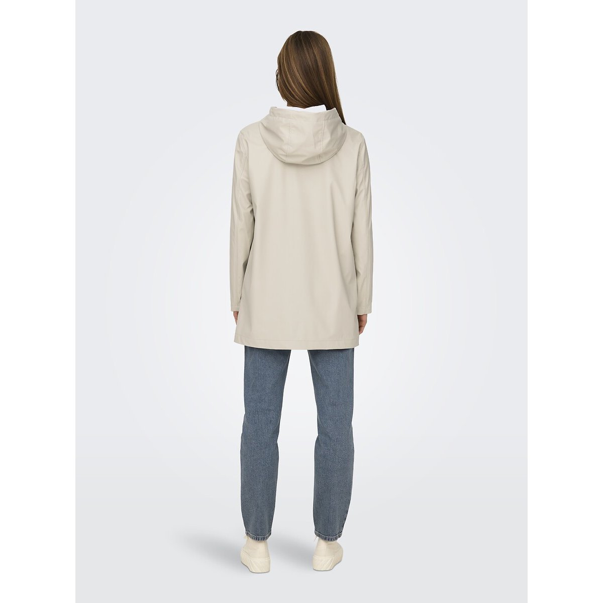 Mid-Length Hooded Coat ecru , ONLY
