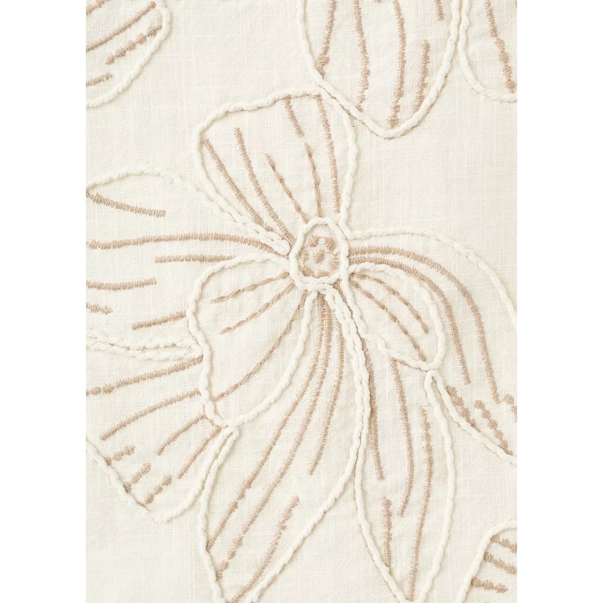 Blouse en coton fleurs brodées beige, MANGO KIDS