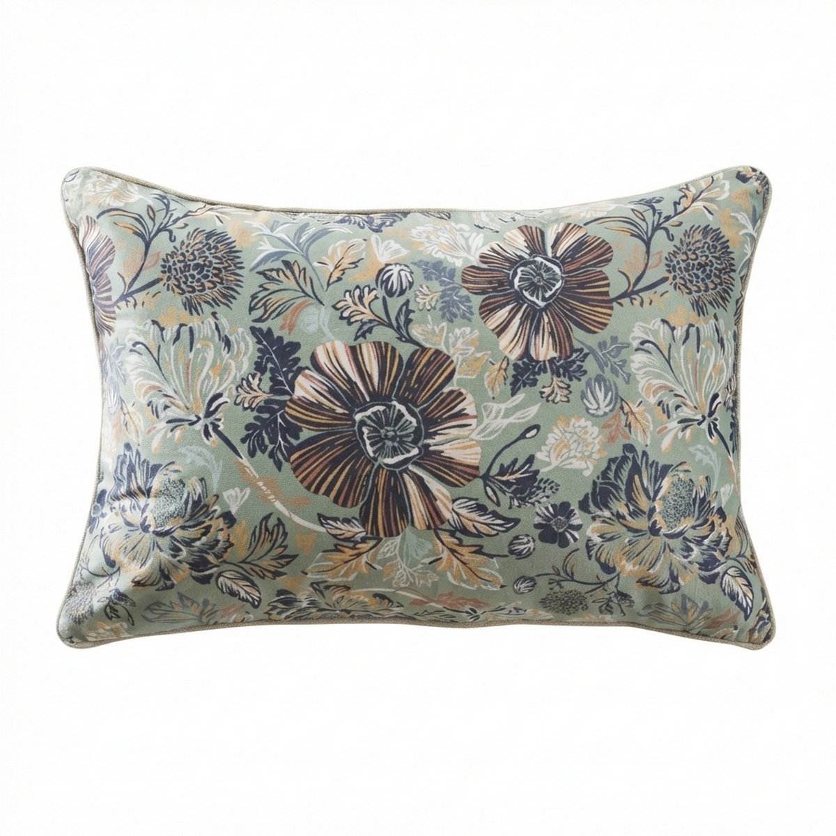 Coussin rectangulaire déhoussable 40x60 cm Velours de Coton Églantine multicolore, EDEN