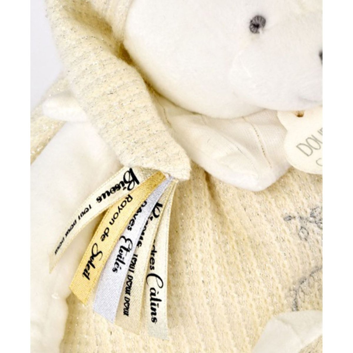Peluche d'éveil Ours 30 cm Blanc couleur unique, DOUDOU ET COMPAGNIE