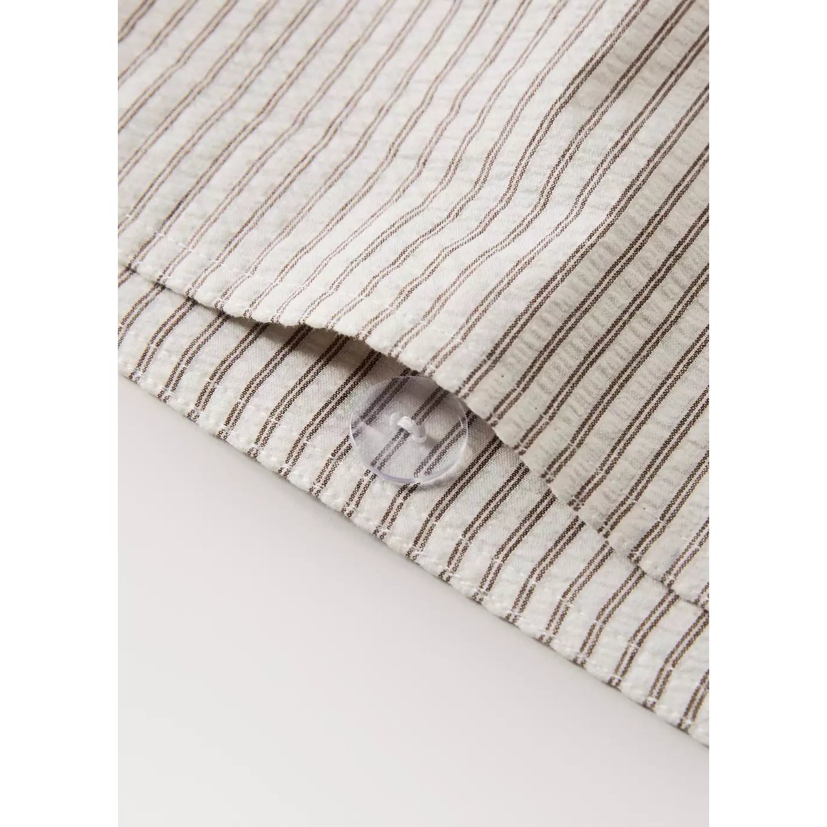 Housse de couette coton seersucker à rayures fines lit 180/200 cm café, MANGO HOME