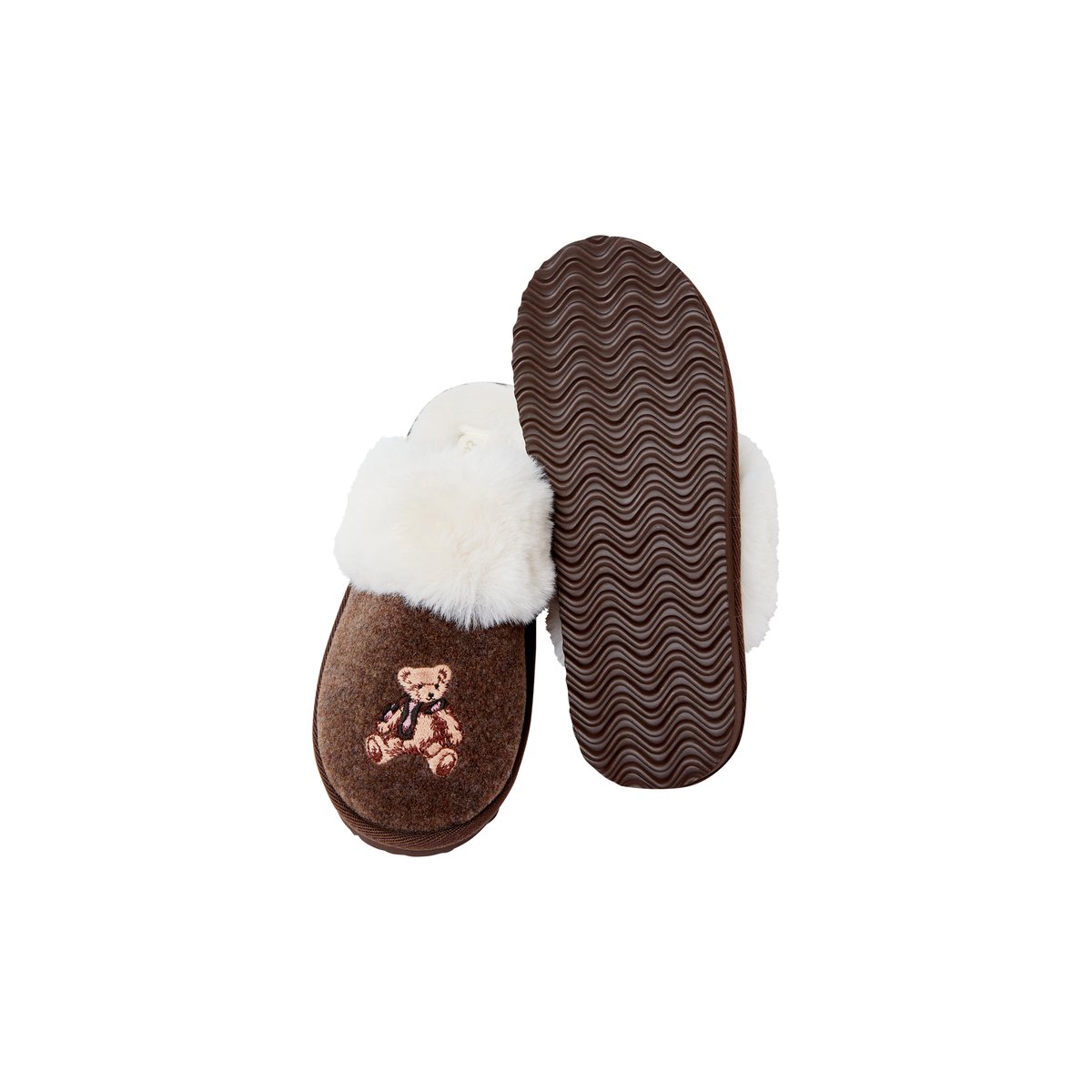 Chaussons mules avec motif ourson HYPSOS taupe, ETAM