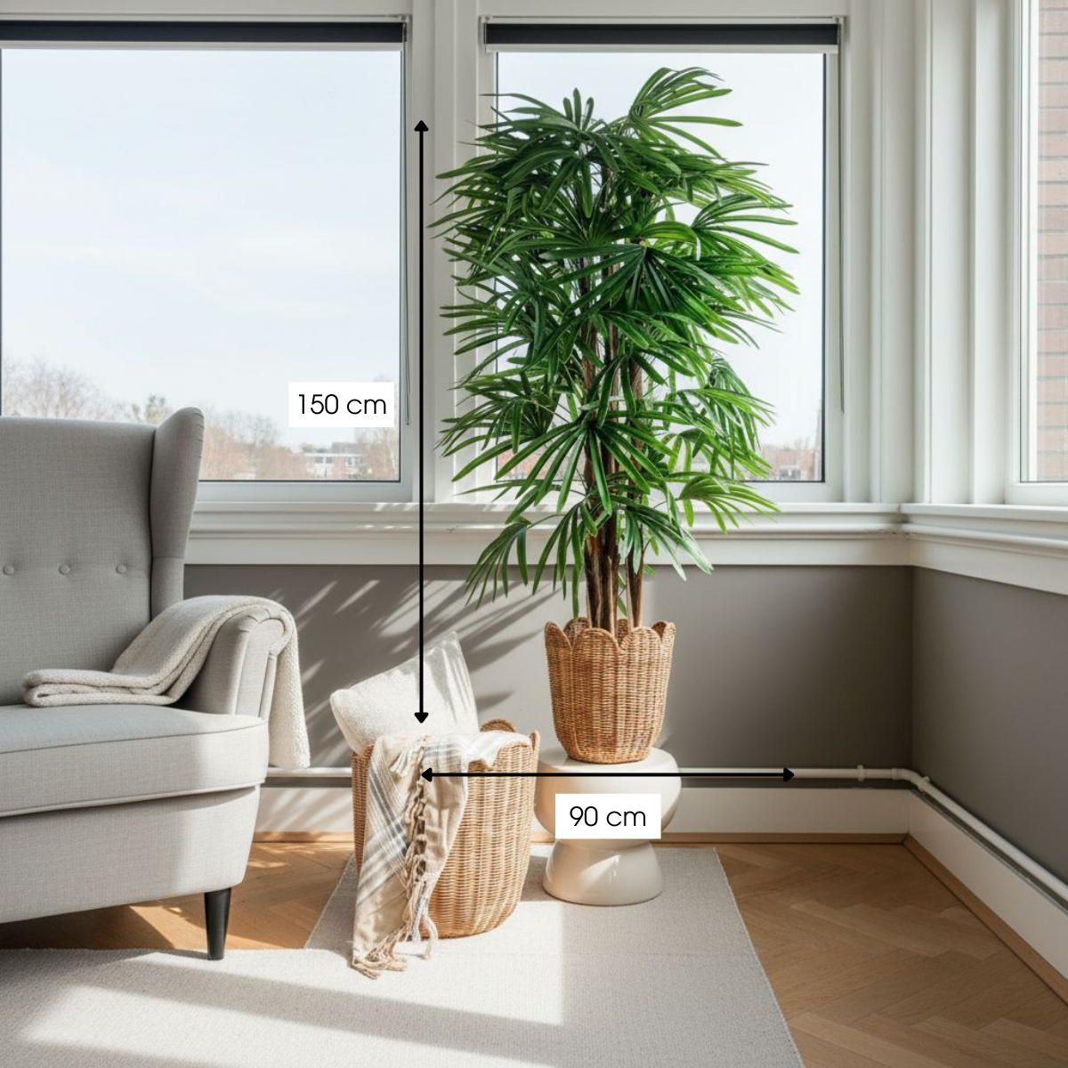 Plante artificielle RAPHIS PALM vert, MICA DECORATIONS