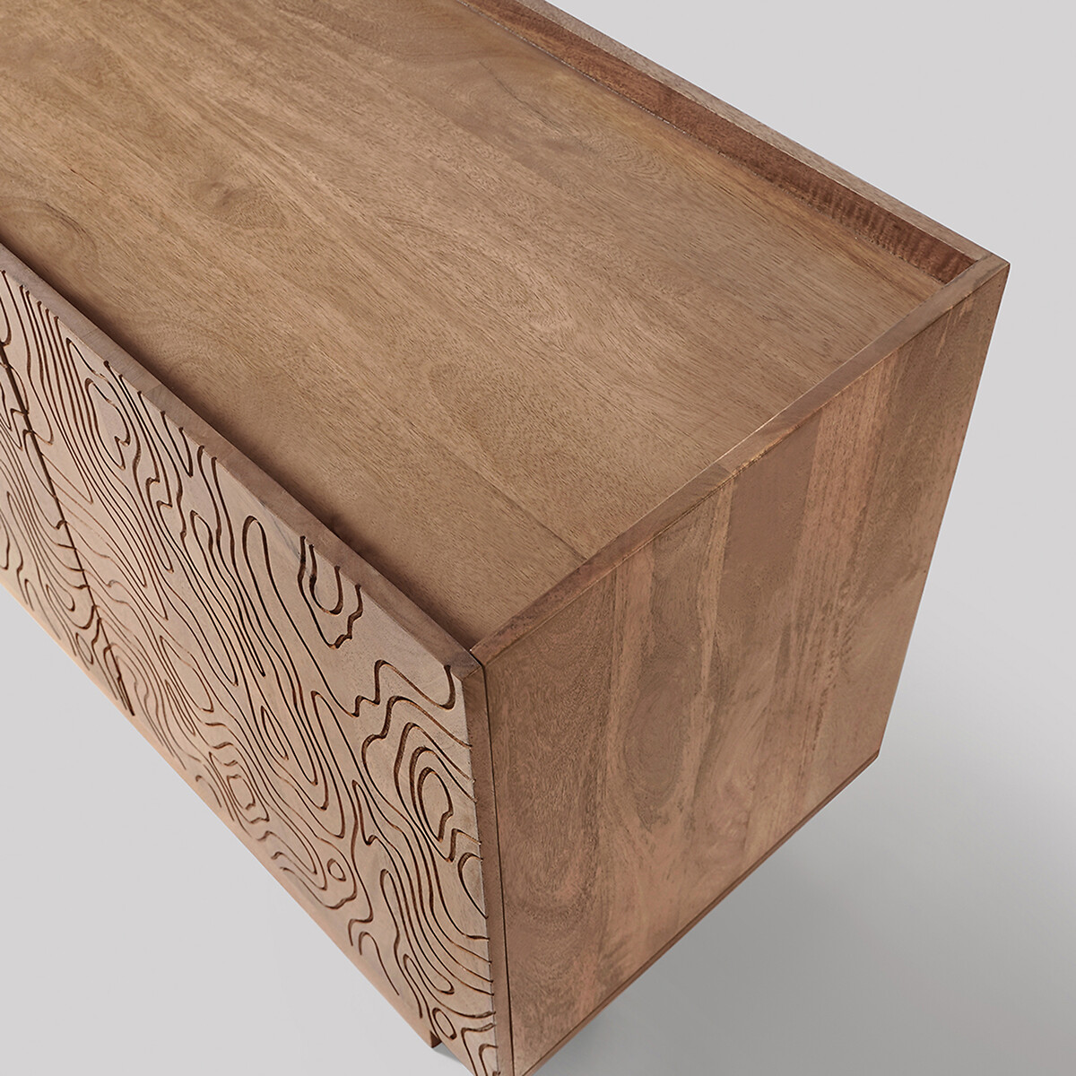 Rille Mango Wood 4 Door Sideboard light wood, SWOON