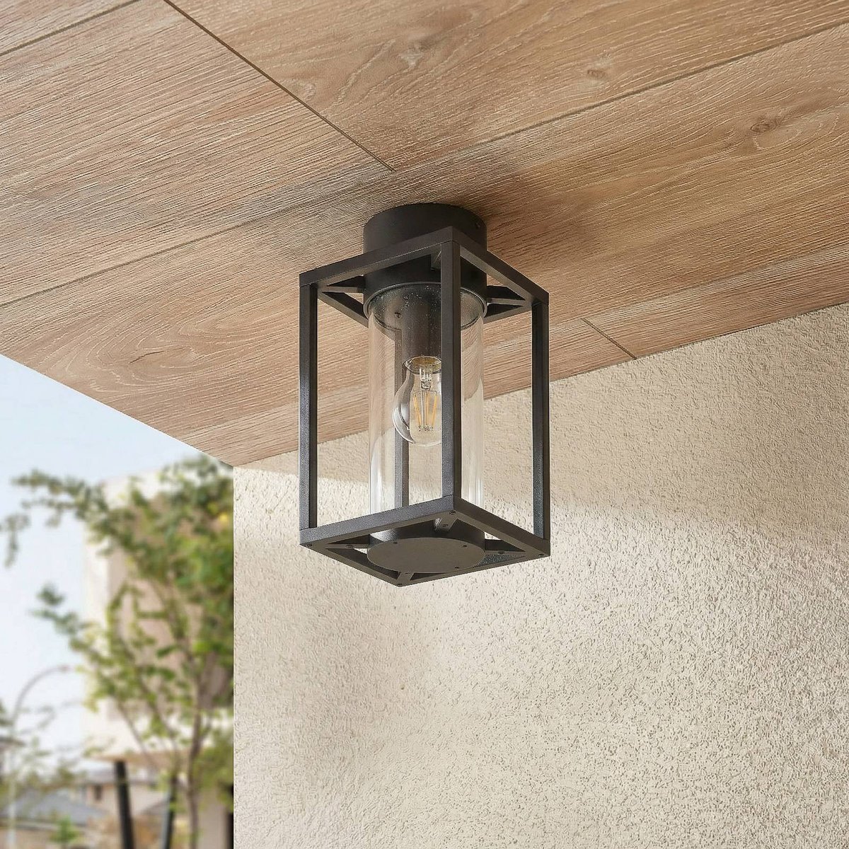 Plafonnier en aluminium moderne, Ferda anthracite, LUCANDE