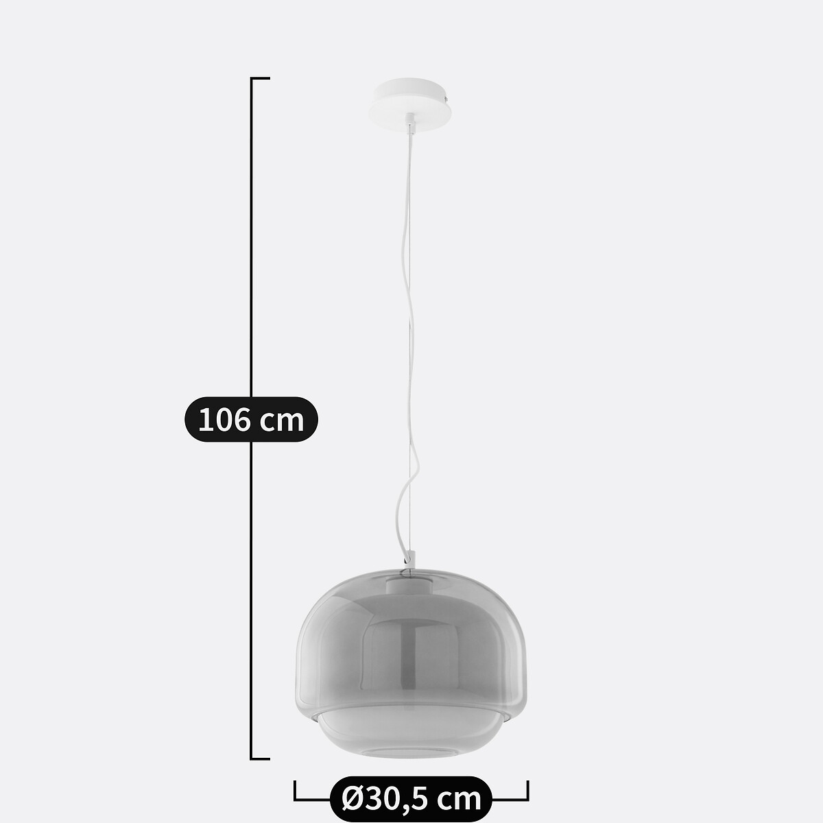 Hanglamp van gekleurd glas Ø30,5 cm, KINOKO rood, LA REDOUTE INTERIEURS