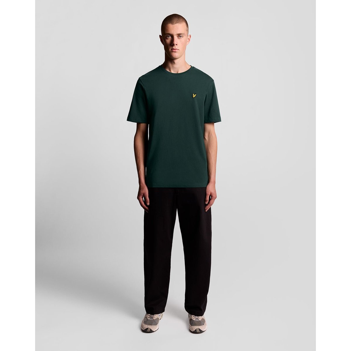 T-shirt en coton col rond vert foncé vert, LYLE & SCOTT