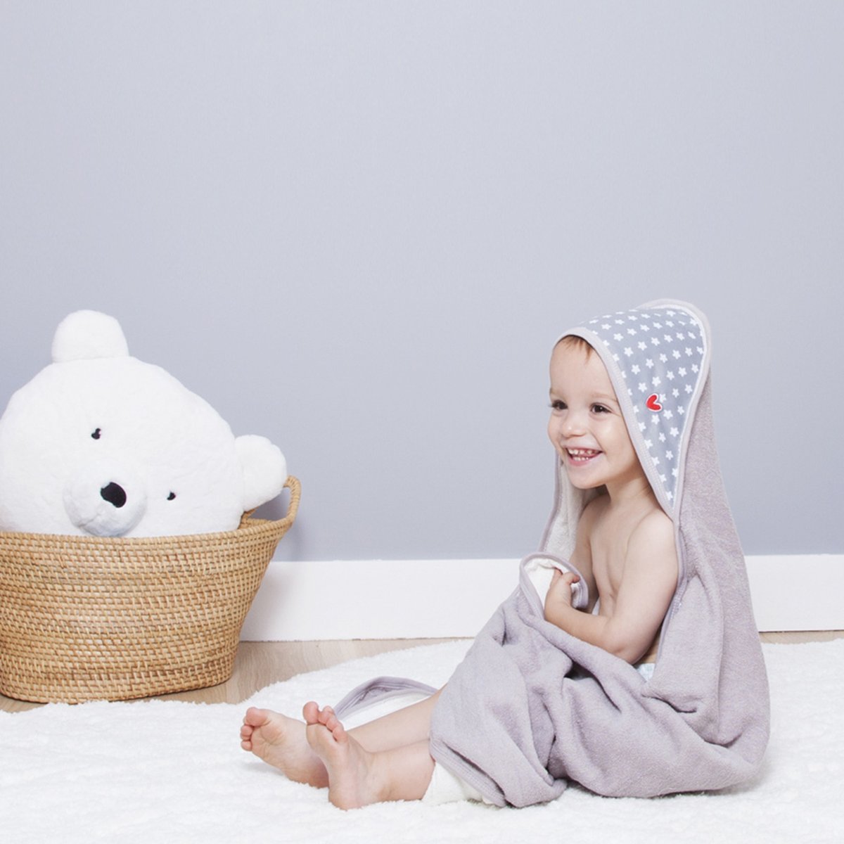 Cape de bain blanc, BABY TO LOVE