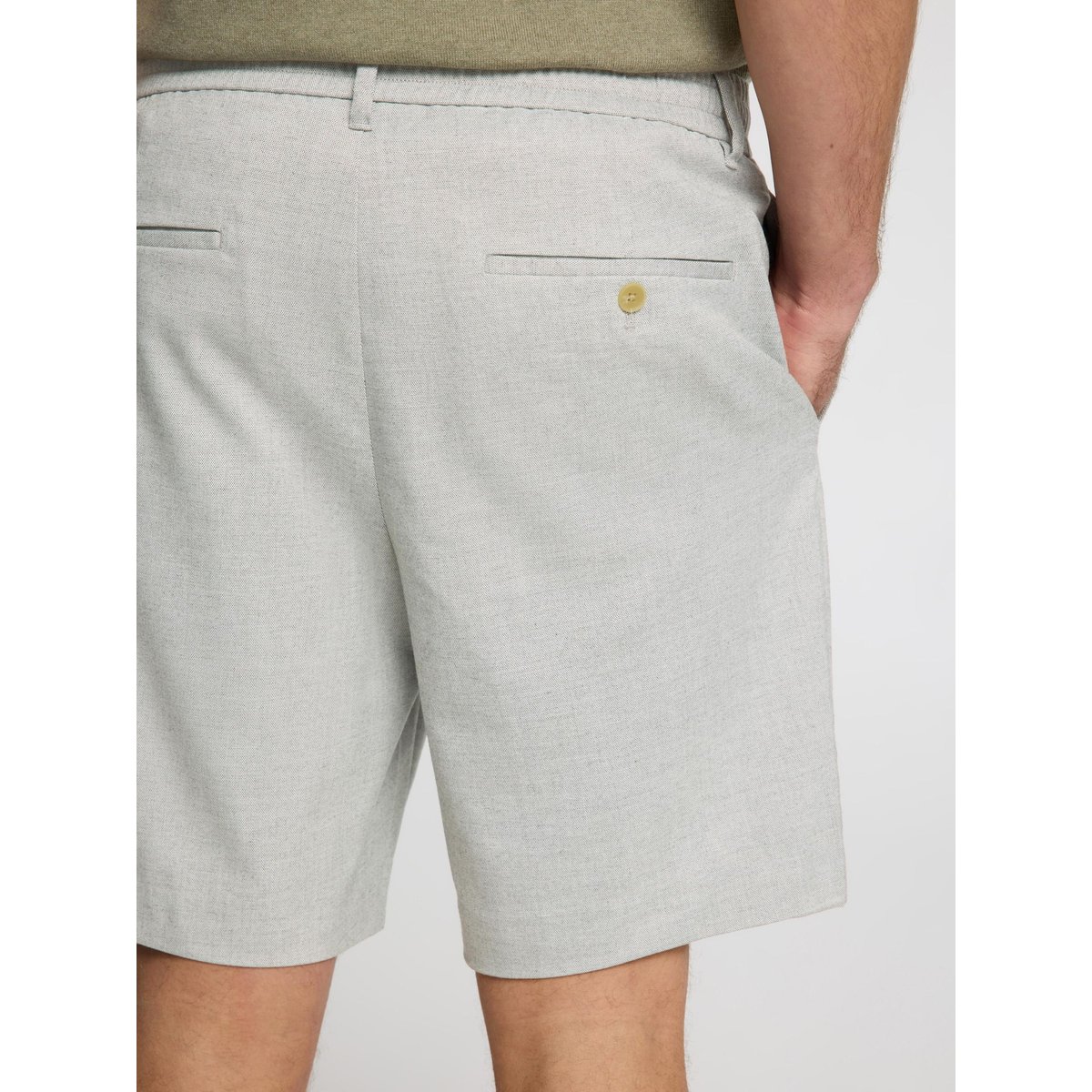 Short gris - light grey melange, SELECTED