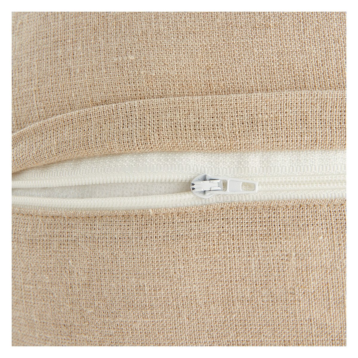 Coussin en lin et coton BERENICE orange, beige, HABITAT