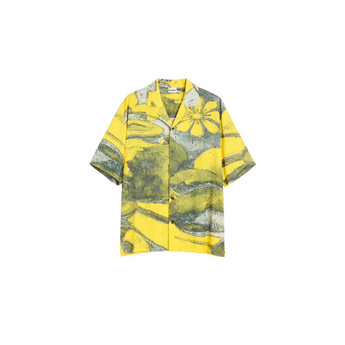 Chemise à carreaux imprimée jaune, DESIGUAL