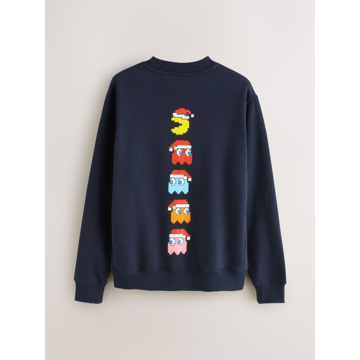 Sweat col rond de noël sous licence pacman bleu marine, NEXT