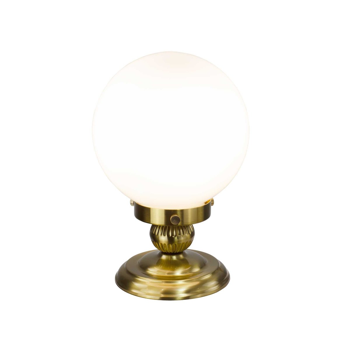 Lampe à poser en verre opalin et métal doré - REJANE blanc et doré, C-CREATION
