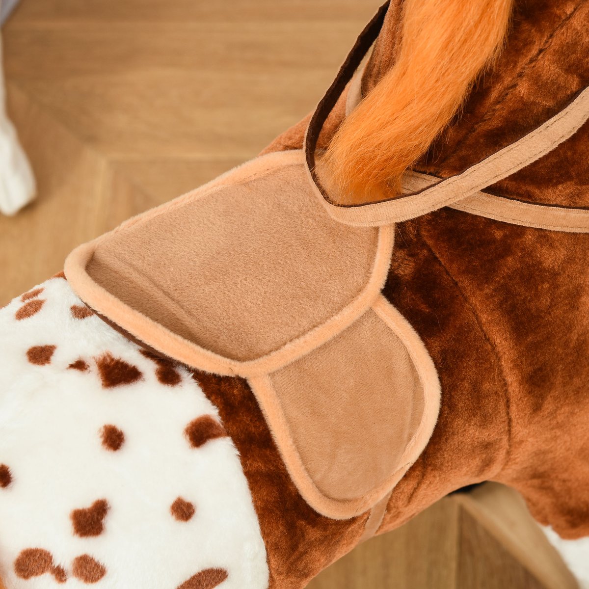 Cheval à bascule pour enfants Peluche Courte marron, HOMCOM