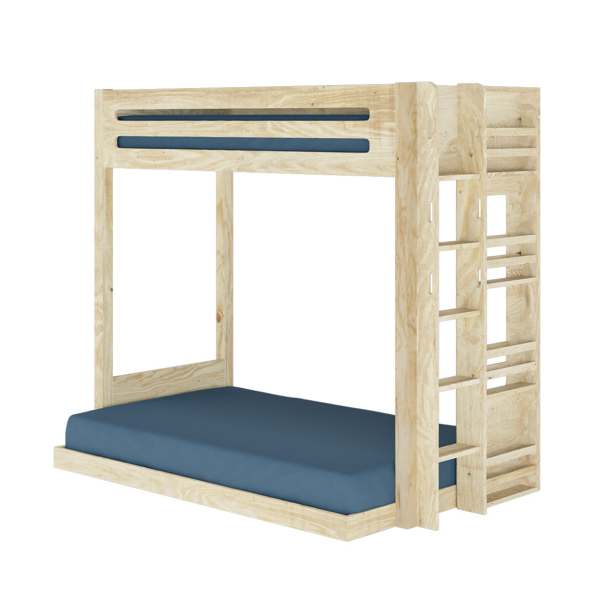 Pack lit superposé Montessori avec matelas Bois massif ISA bois naturel, AKITEN RETAIL